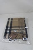 An as new Burberry sequined check cashmere scarf (Article 8050535 - RRP £484).