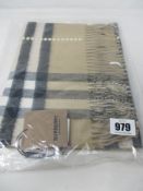 An as new Burberry sequined check cashmere scarf (Article 8050535 - RRP £484).