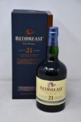 A bottle of Redbreast Single Pot Still Irish whiskey (Aged 21 years) (700ml) (Over 18s only).