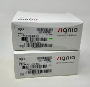 A boxed as new pair of Signia Silk 5X Invisible Hearing Aids (Left REF: 10967893 S_ITE SILK 5X L BL