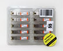 Ten as new Flexoptix 1000BASE-T 100m Copper SFP Universal Transceivers (Some damage to packaging).