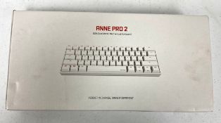 A boxed as new Anne Pro 2 Gateron Brown Switch 60% Mechanical Keyboard in White (US keyboard layout.