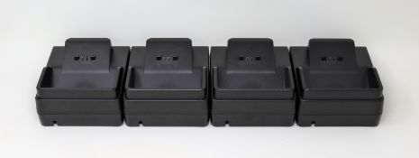 A boxed as new Toshiba B-FP802-CR4-QM-S Quad Battery Charger with PSU (Box opened).