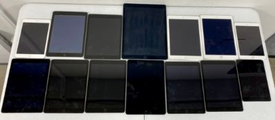 SOLD FOR PARTS: Thirteen assorted pre-owned Apple iPads (All items iCloud account locked. All items