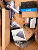 COLLECTION ONLY: A quantity of assorted as new and pre-owned electrical items (One box) (All items