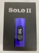 A boxed as new Arizer Solo II Vaporizer in Mystic Blue (Box opened, some damage to box. UK plug incl