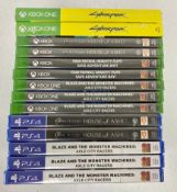 Fourteen assorted as new game disks for Microsoft Xbox One/Xbox and Sony PlayStation 4 (Packaging se