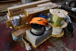 A quantity of miscellaneous electrical related items.