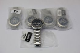 Five men's Hugo Boss Ikon Chronograph watches 1512963 (Watches not working at the moment, may just