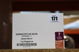 Five boxed as new Service Plus S27R 7-day heating hot water programmers.