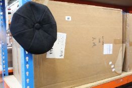 One hundred and forty four men's Royal Stallion eight panel caps in black (Various sizes).