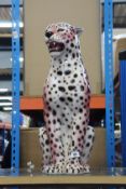 An as new 'Frenchie' Exclusive large ceramic pink leopard statue.
