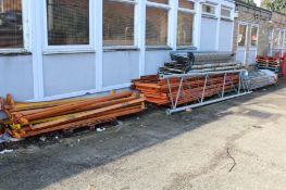 A quantity of pre-owned miscellaneous racking and metal shelving.