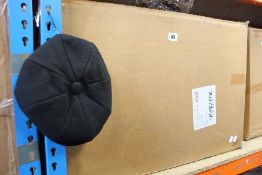 Approximately one hundred and forty men's Royal Stallion eight panel caps in black (Various sizes).