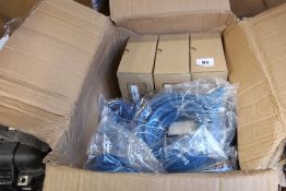 Three as new Afimilk control boxes and a quantity of related cables/connection leads.