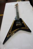 An ESP Edwards E-AL-166 Katakana, Alexi Laiho (Children of Bodom) Signature Electric Guitar with gig