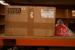 Twenty as new V-Gard, Red Fas-Trac III PVC Helmets.