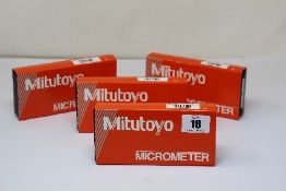 Four as new Mitutoyo External Micrometers (REF: 103-138/M110-50, EAN: 4946368103013).