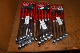 Five as new Mac Precision Torque 5-piece metric combination wrench sets.