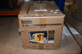 A boxed as new Defender 5.0 KVA Transformer.
