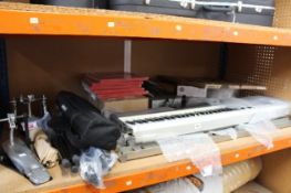 Miscellaneous musical instruments/accessories to include a pre-owned Casio keyboard (Damaged), two