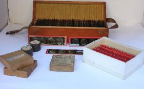 A collection of assorted magic lantern slides (Some with damage).