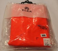 Three as new Elka 179801 Fishing Xtreme PVC waterproof jackets in fluorescent orange (2 x L, 1 x