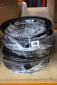 Three as new S.i.P Vespa tubeless rims 50 - 125 PV open in black matt.