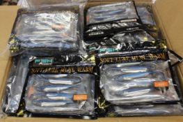 Eighty packs of five as new Fish Monkey Soft Lure MLNL Warm.