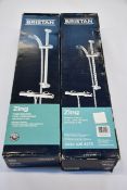 Two Bristan Zing Thermostatic Cool Chrome Shower Kits.