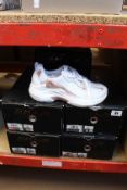 Five boxed as new SKLX Skechers Luxury Footwear Savona Trainers in White Rose Gold (Sizes: 1x UK 5.