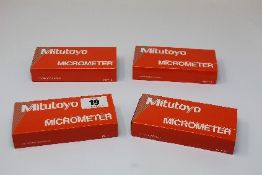 Four as new Mitutoyo External Micrometers (REF: 103-137/M110-25, EAN: 4946368103006).