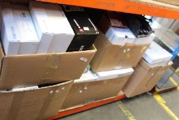 A large quantity of miscellaneous as new shoes, trainers and related to include Geox, Skechers, Nike