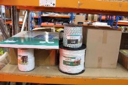 Five Voss Farming Expert Electric Fence Ropes 200m/6mm - white and two Voss Farming Profiline