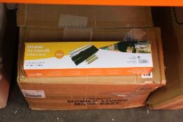 Twenty Kampa Universal Tie-Down Kits and four Kampa Duplex Plastic Tables, all boxed as new.