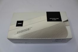 A boxed as new Bose Soundlink Flex Bluetooth Speaker in White Smoke (EAN: 017817832038).