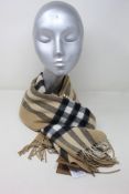 An as new Burberry sequined check cashmere scarf (Article 8050535 - RRP £484).