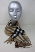 An as new Burberry sequined check cashmere scarf (Article 8050535 - RRP £484).