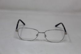 Five pairs of women's Palazzo SP11 C1 50 - 16 -130 silver metal glasses frames with blue sparkle