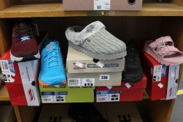 Five pairs of as new Sketchers to include trainers, sandals and slippers.