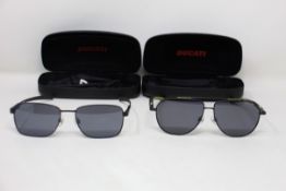 A pair of Ducati mirrored pilot sunglasses (DA7024) (002 57 17-145) and a pair of Ducati mirrored