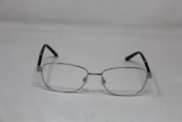 Five pairs of women's Palazzo SP11 C1 50 - 16 -130 silver metal glasses frames with blue sparkle