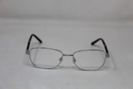 Five pairs of women's Palazzo SP11 C1 50 - 16 -130 silver metal glasses frames with blue sparkle