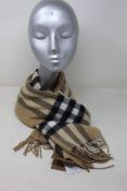 An as new Burberry sequined check cashmere scarf (Article 8050535 - RRP £484).