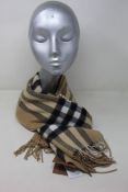 An as new Burberry sequined check cashmere scarf (Article 8050535 - RRP £484).