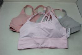 Two Lululemon Energy bras (Size 1 x 8, 1 x 10) and one Lululemon Energy bra long line (Size 8) (