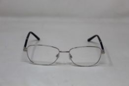 Five pairs of women's Palazzo SP11 C1 50 - 16 -130 silver metal glasses frames with blue sparkle