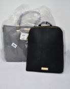 A Carvela black synthetic Immy backpack and a Carvela Hex buckle detail synthetic grey Tote bag.