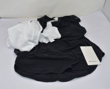 Three LuLuLemon black activewear Sculpt Tank vest tops (Sizes 2 x 2, 1 x 10) and one Lululemon white