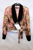 A Dolce & Gabbana cropped metallic brocade and velvet jacket (Size 48).
